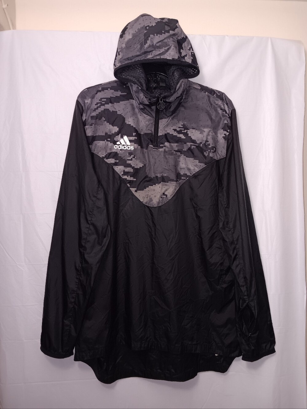 ADIDAS TANGO CAMO HALF-ZIP MESH LINING WINDBREAKER JACKET